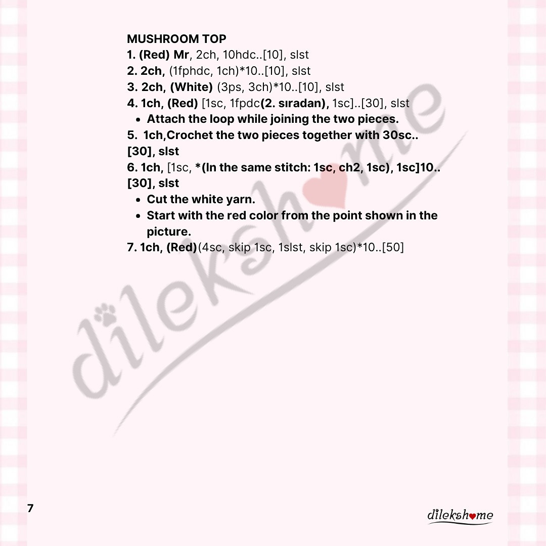 Free Crochet Mushroom Keychain Pattern by dilekshome