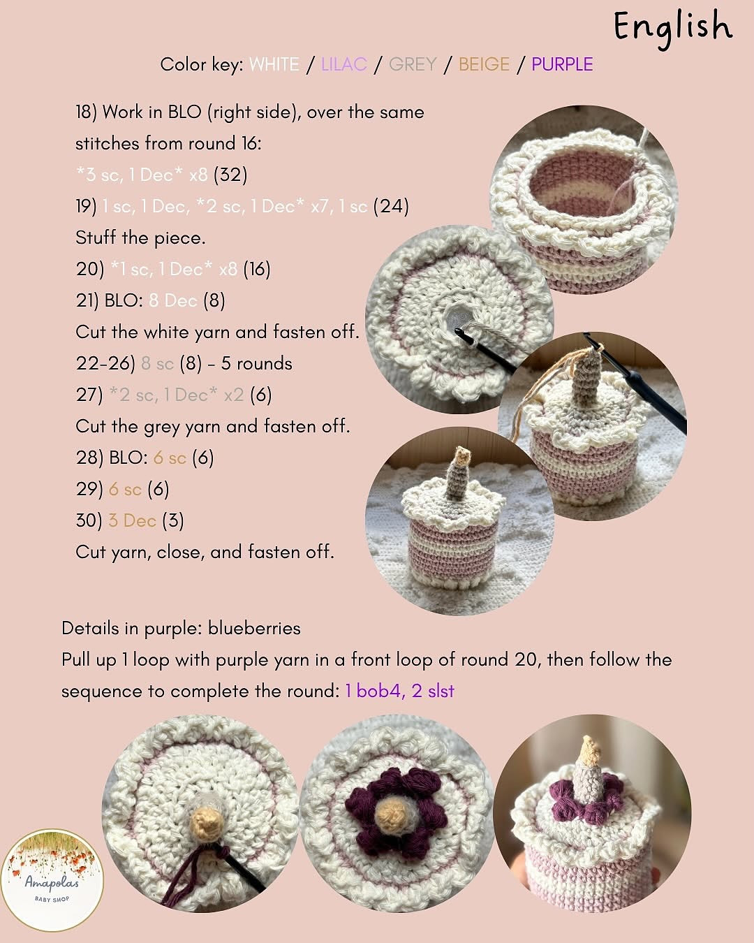 Free Crochet Pattern: Birthday Cake Amigurumi Design