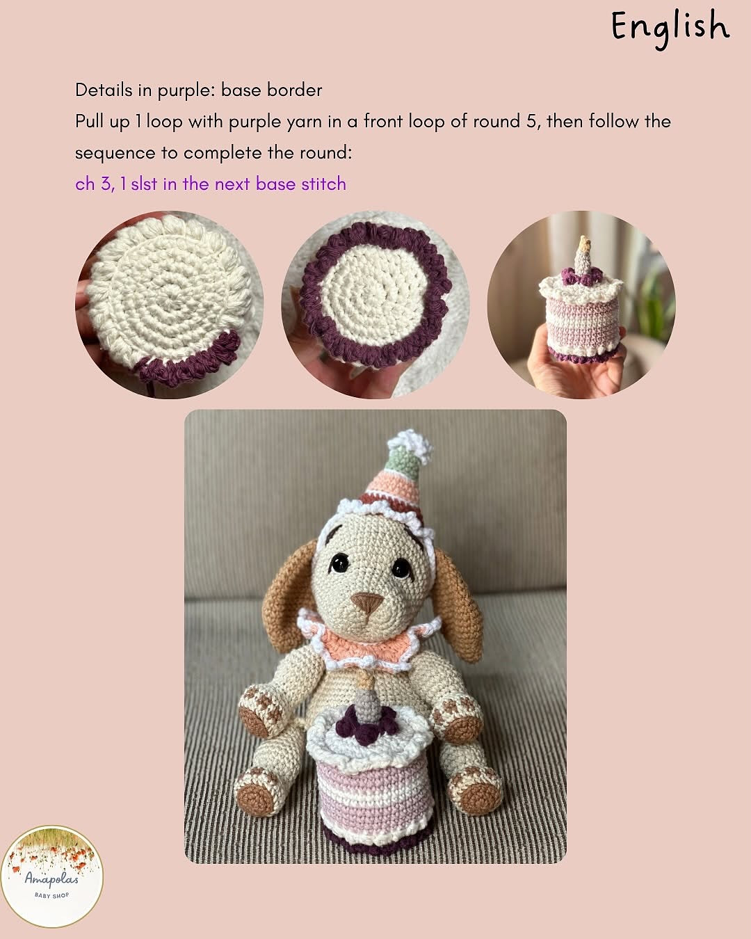 Free Crochet Pattern: Birthday Cake Amigurumi Design