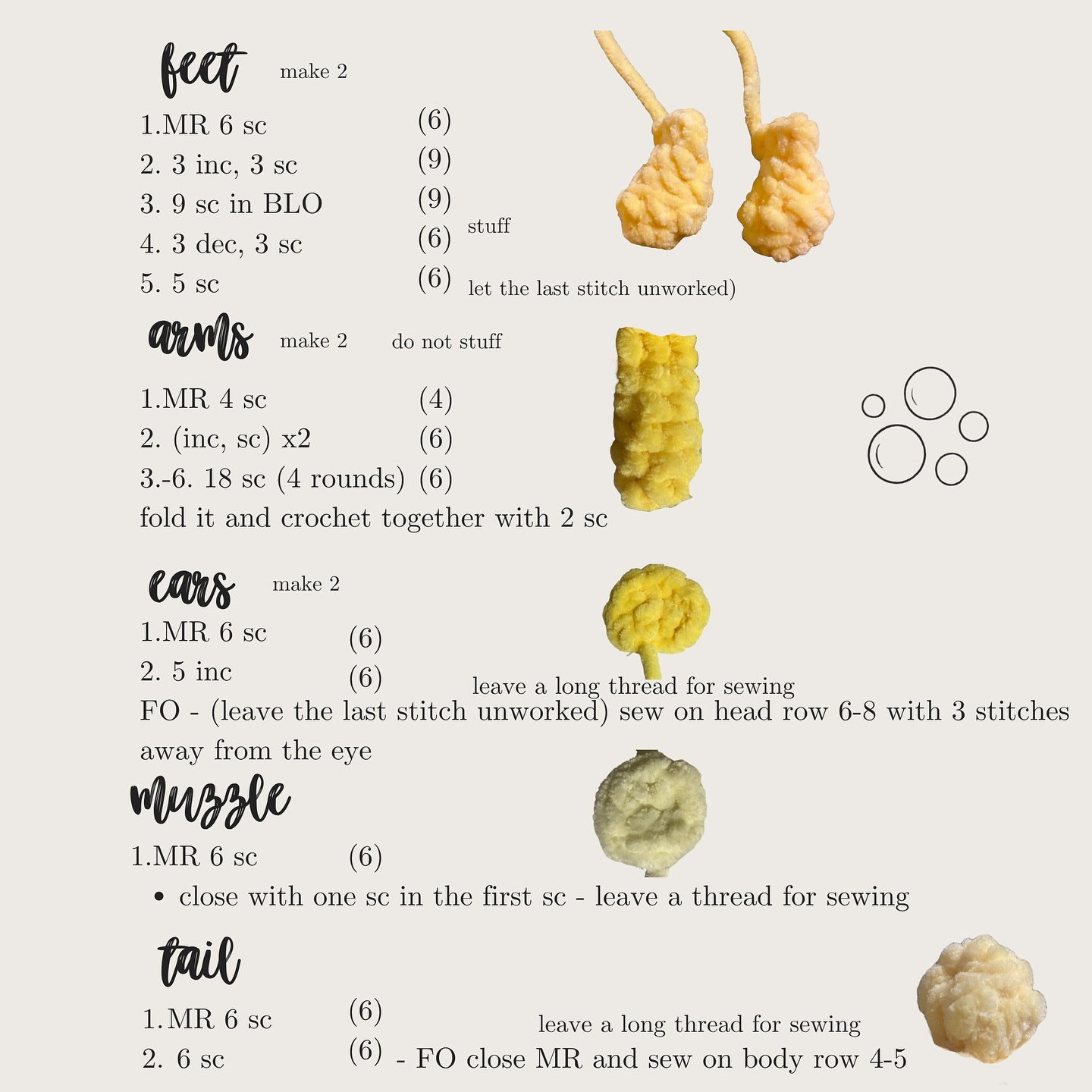 Free Crochet Pattern: Buttercup the Tiny Yellow Bear Girl