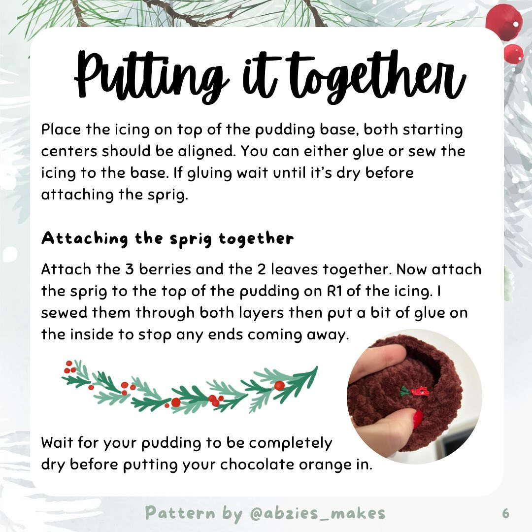 Free Crochet Pattern: Chocolate Orange Christmas Pudding Decoration