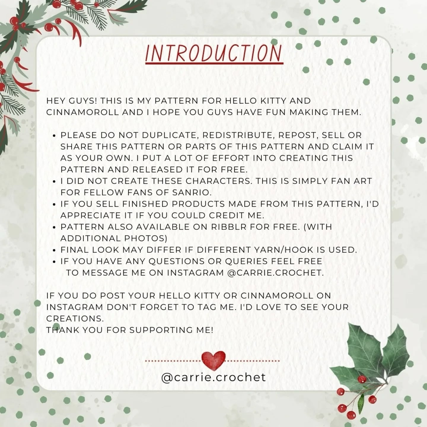 Free Crochet Pattern: Christmas Cat and Bunny Amigurumi