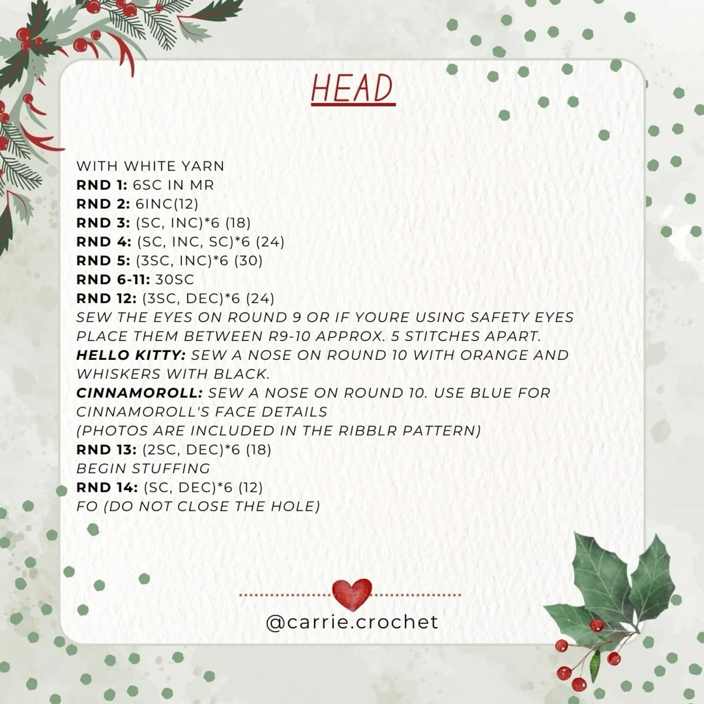 Free Crochet Pattern: Christmas Cat and Bunny Amigurumi