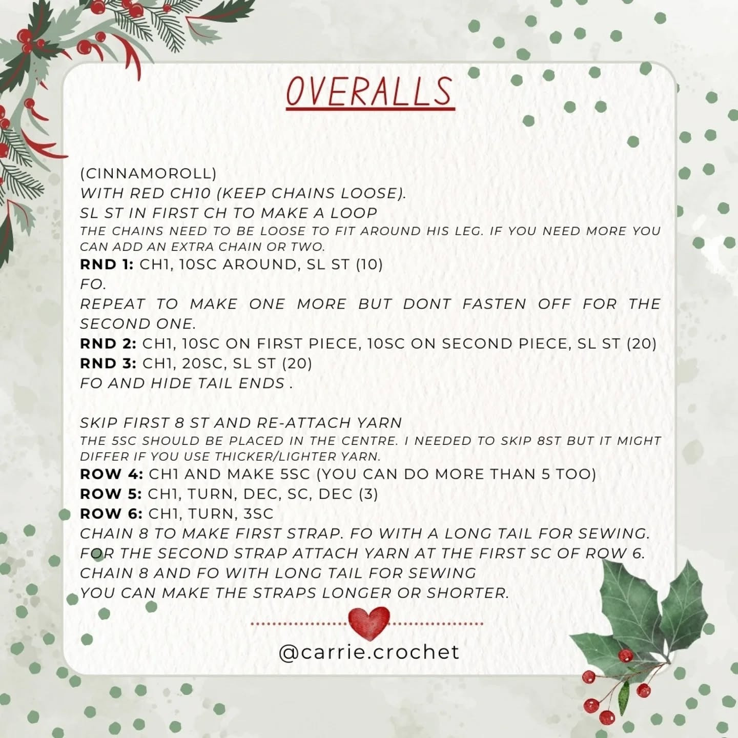 Free Crochet Pattern: Christmas Cat and Bunny Amigurumi