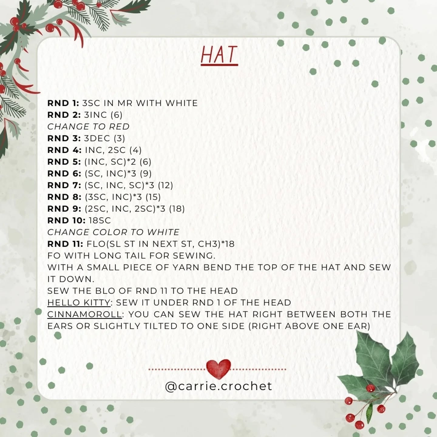 Free Crochet Pattern: Christmas Cat and Bunny Amigurumi