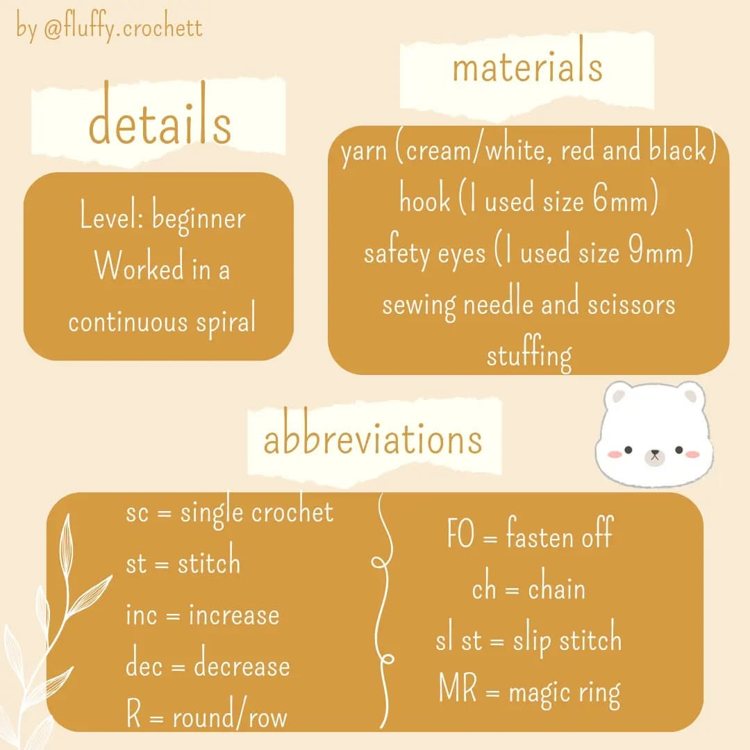 Free Crochet Pattern: Cute Little Polar Bear Amigurumi