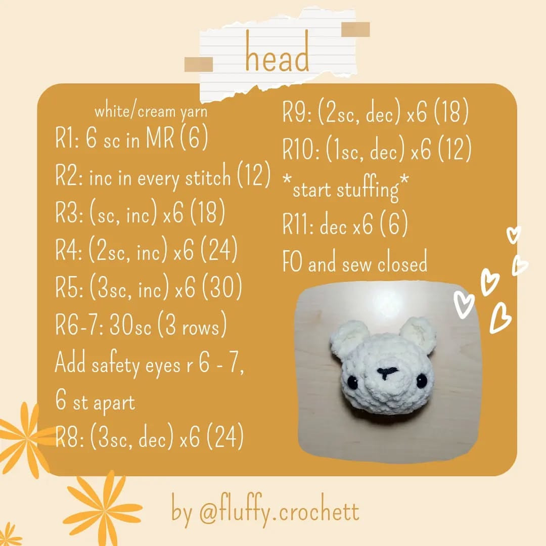 Free Crochet Pattern: Cute Little Polar Bear Amigurumi