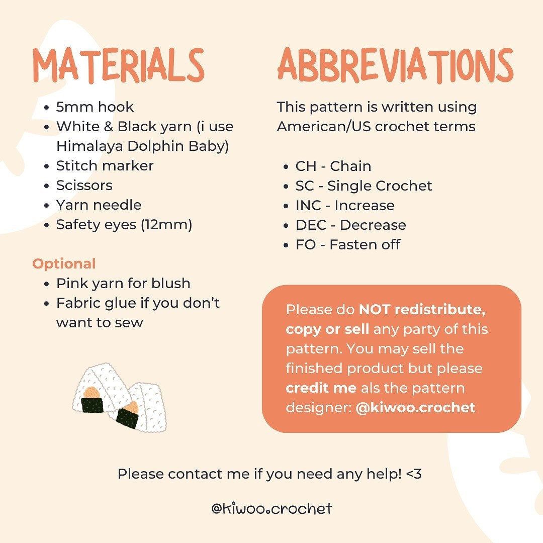 Free Crochet Pattern: Cute Onigiri Amigurumi