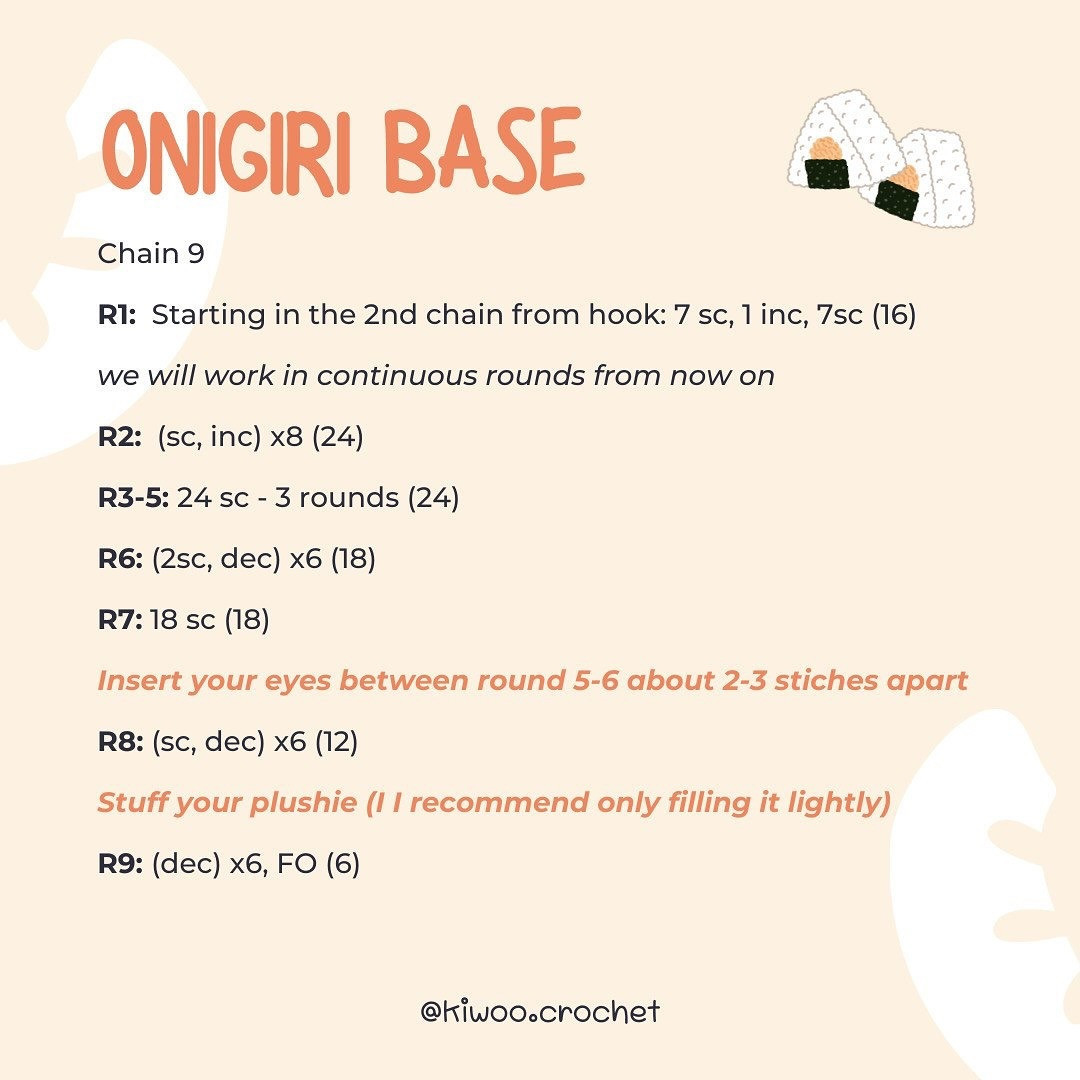 Free Crochet Pattern: Cute Onigiri Amigurumi