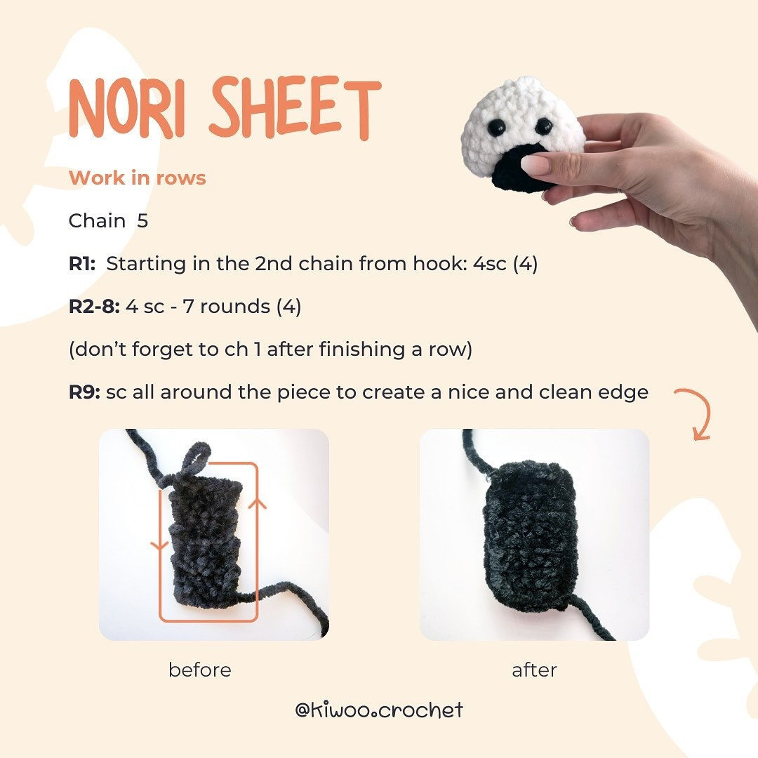 Free Crochet Pattern: Cute Onigiri Amigurumi