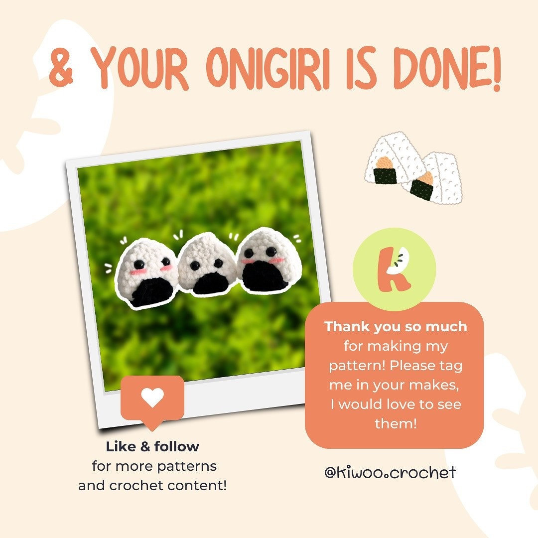Free Crochet Pattern: Cute Onigiri Amigurumi