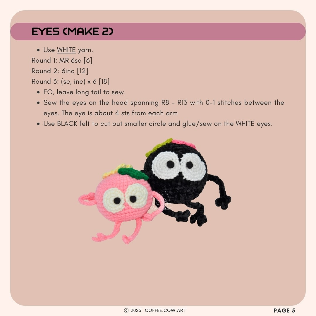 Free Crochet Pattern: Cute Soot Sprite Amigurumi for Beginners