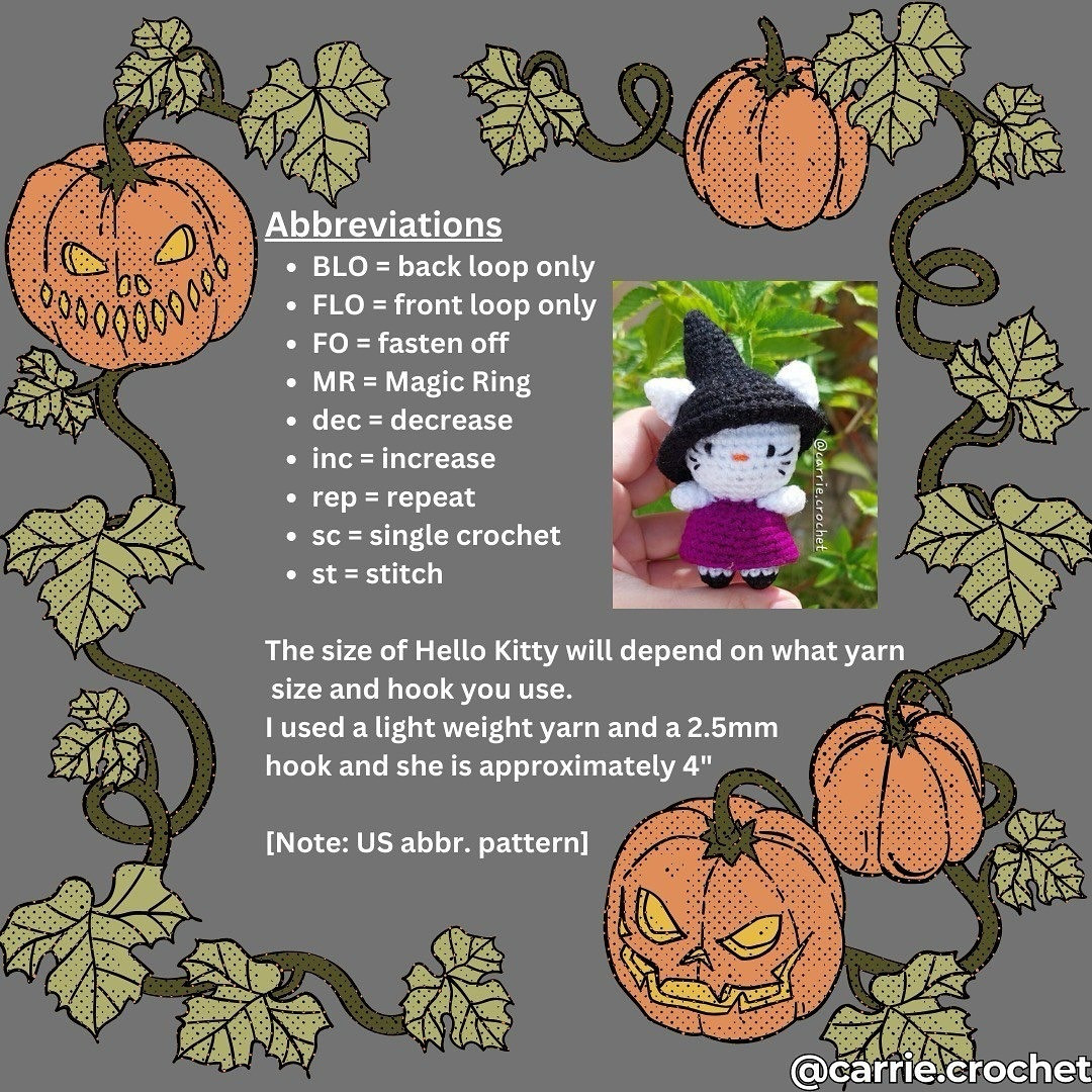 Free Crochet Pattern: Cute Witch Cat Amigurumi Tutorial