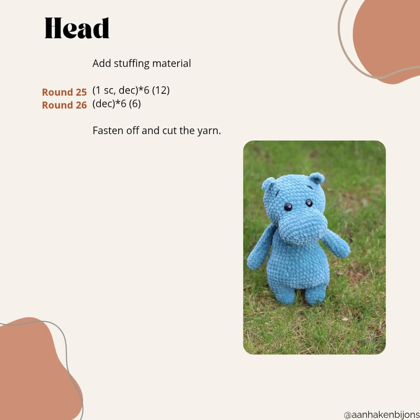 Free Crochet Pattern for a Cute Blue Hippo Toy