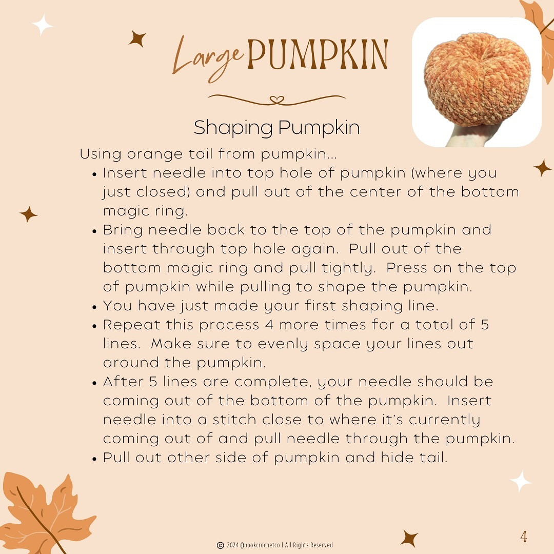 Free Crochet Pattern for a Large Pumpkin Design