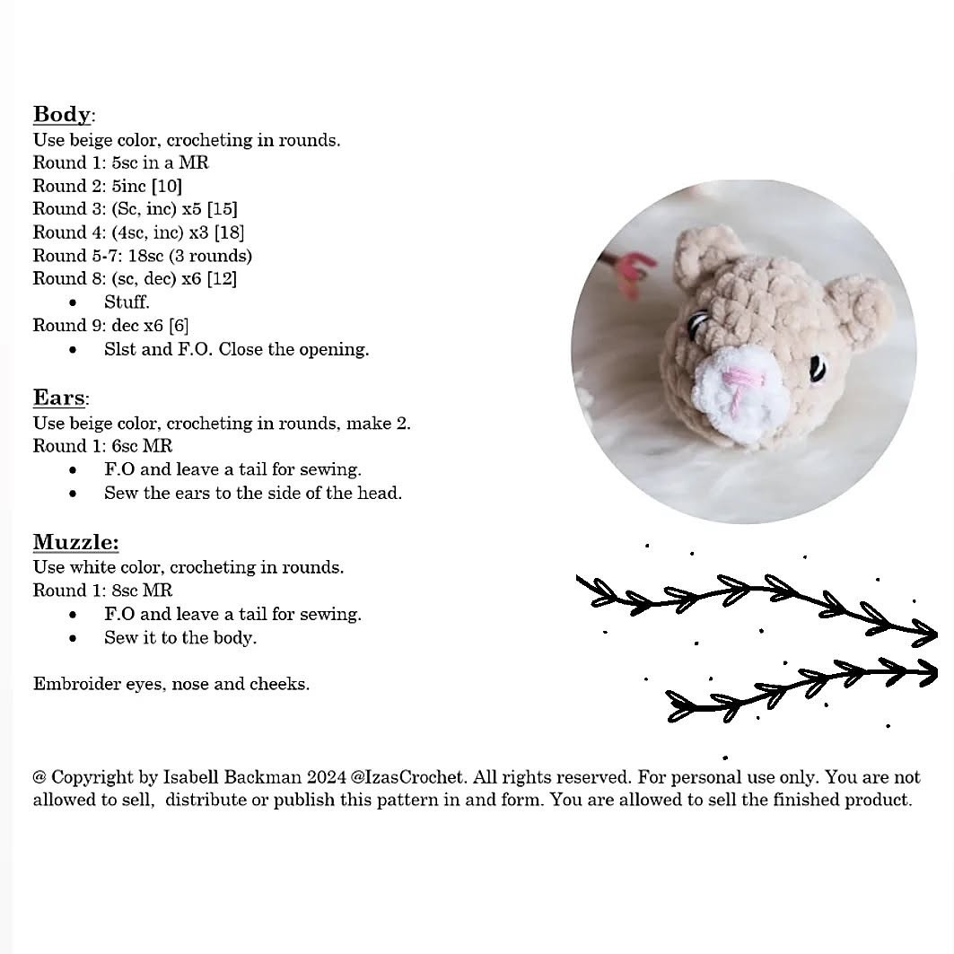 Free Crochet Pattern for Adorable Pocket Bear Toy