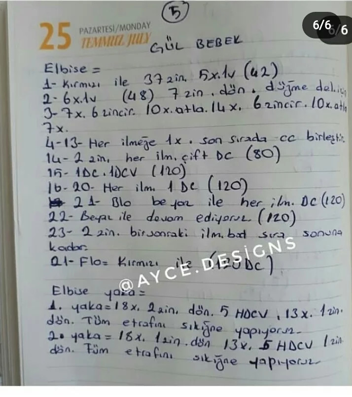 Free Crochet Pattern for Adorable Red Dress Doll