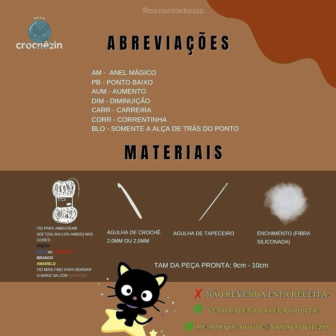 Free Crochet Pattern for Chococat Amigurumi Doll