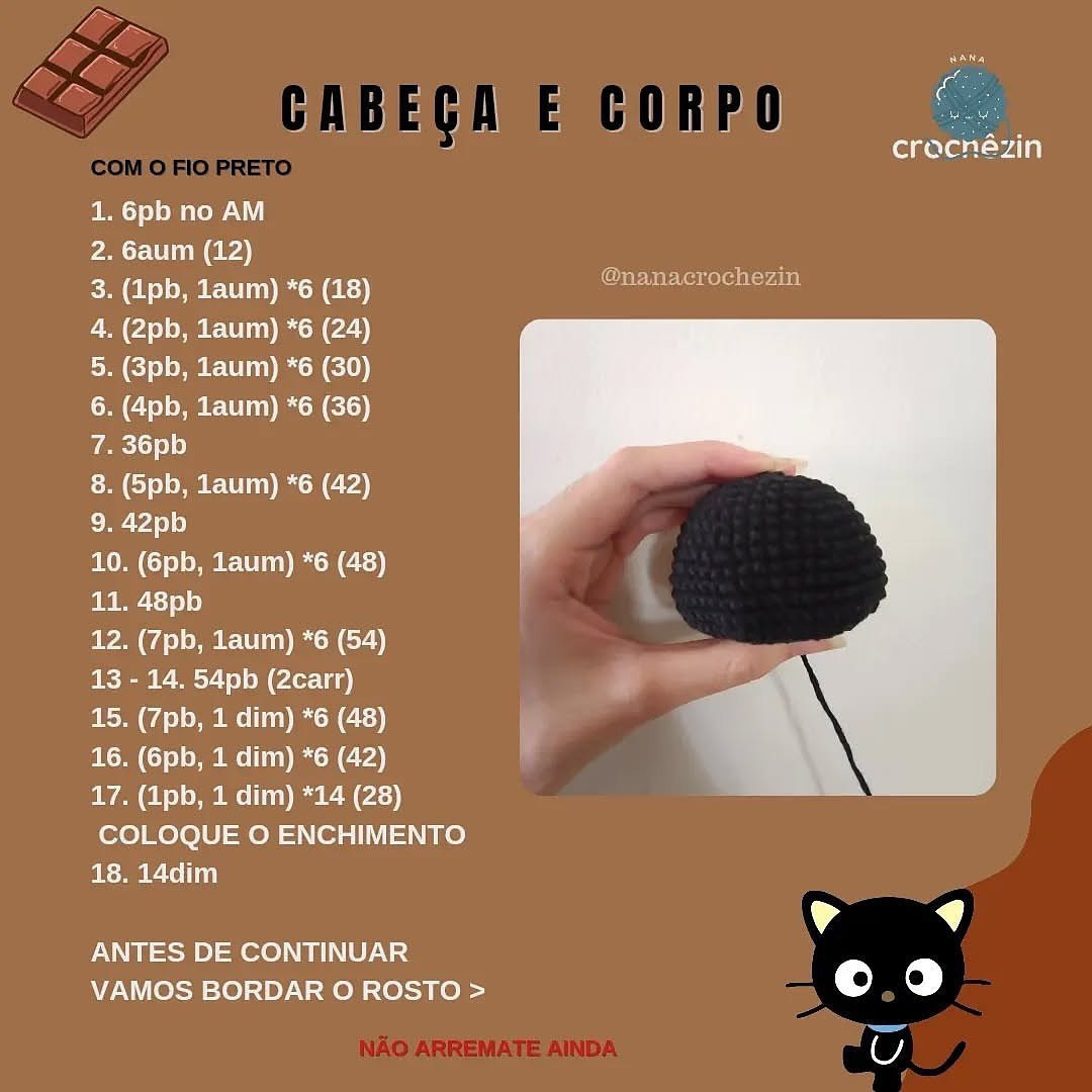 Free Crochet Pattern for Chococat Amigurumi Doll