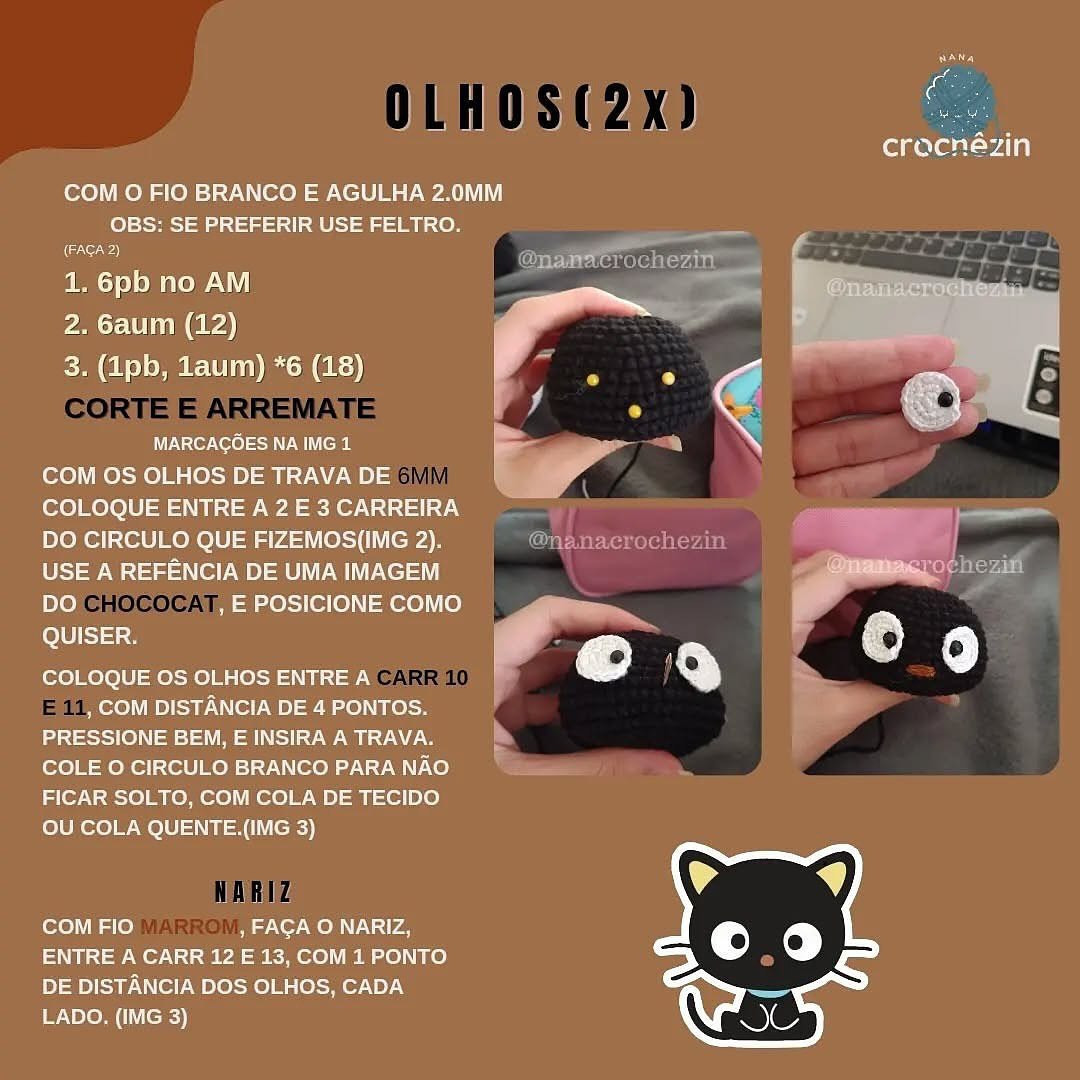 Free Crochet Pattern for Chococat Amigurumi Doll