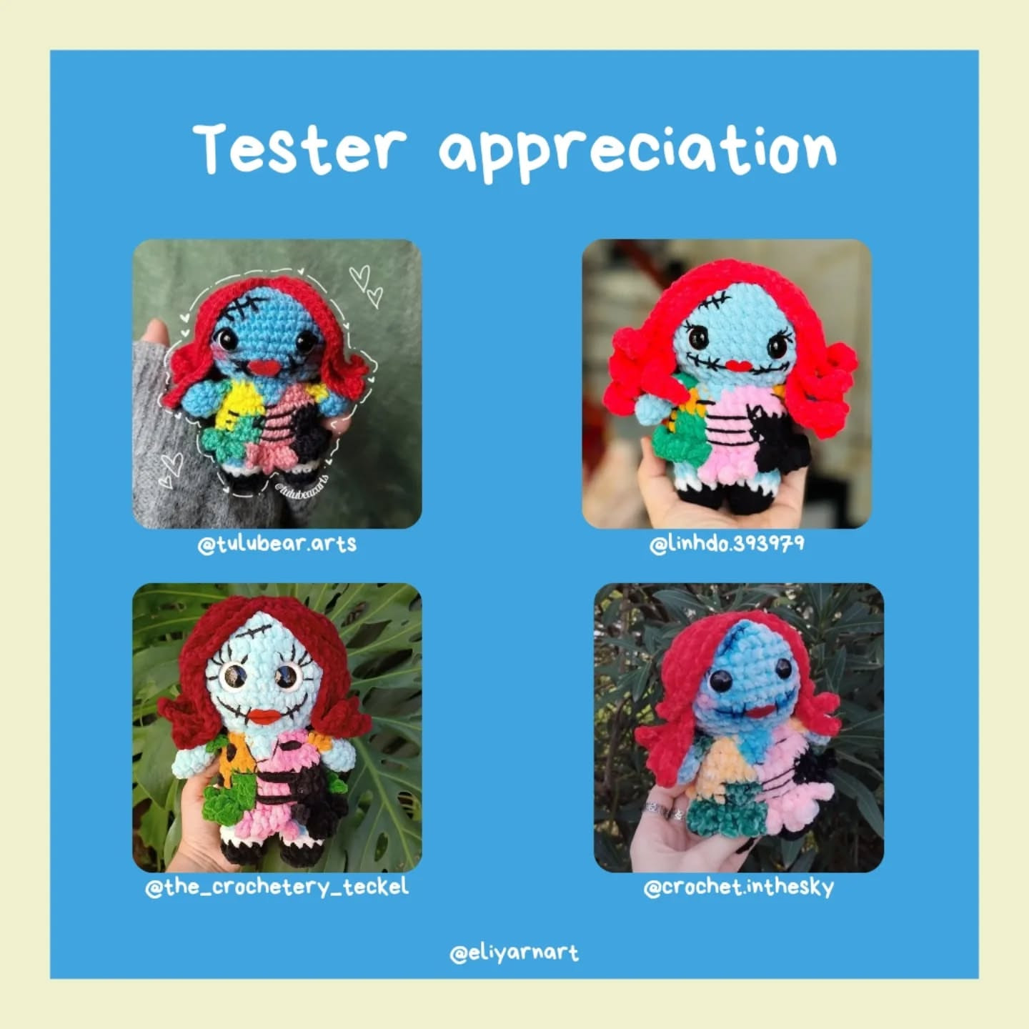 Free Crochet Pattern for Colorful Doll with Tester Acknowledgment