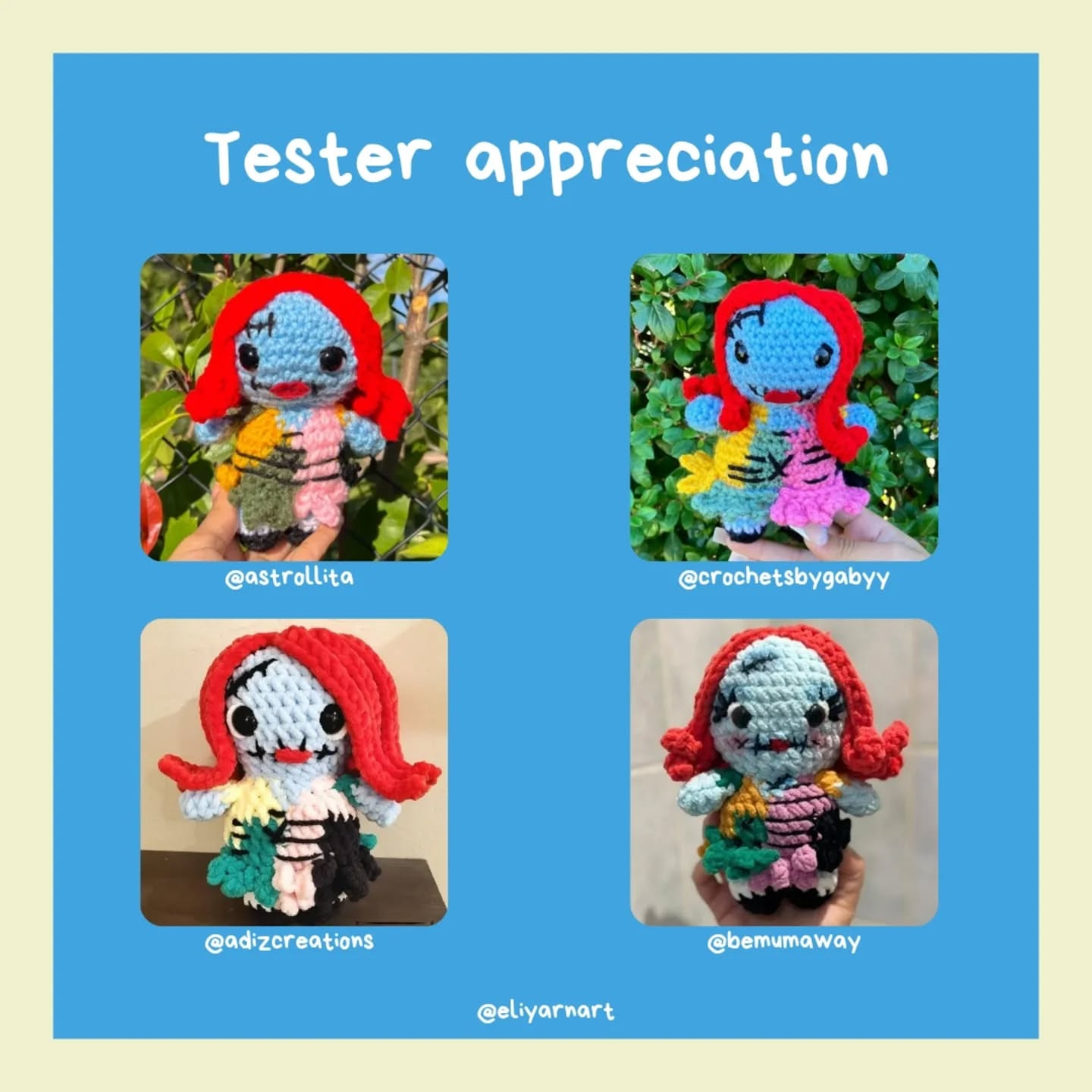 Free Crochet Pattern for Colorful Doll with Tester Acknowledgment