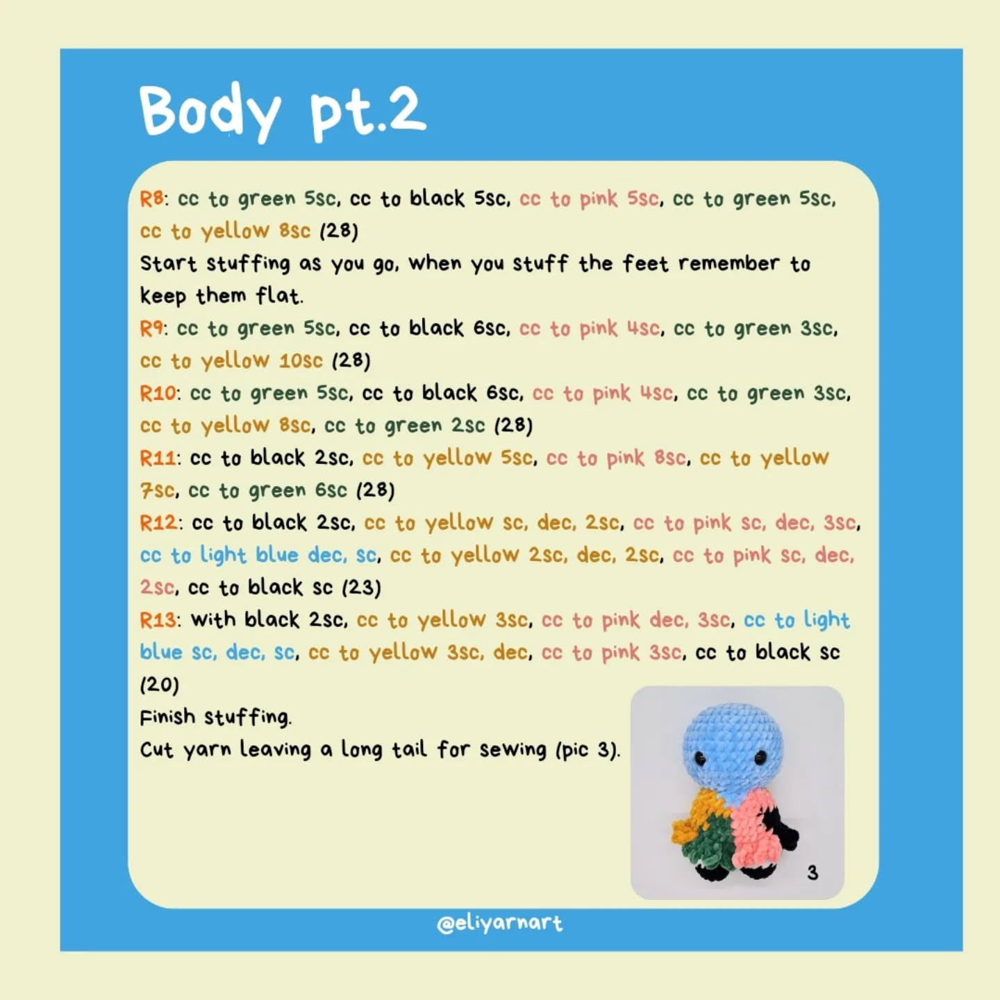 Free Crochet Pattern for Colorful Doll with Tester Acknowledgment