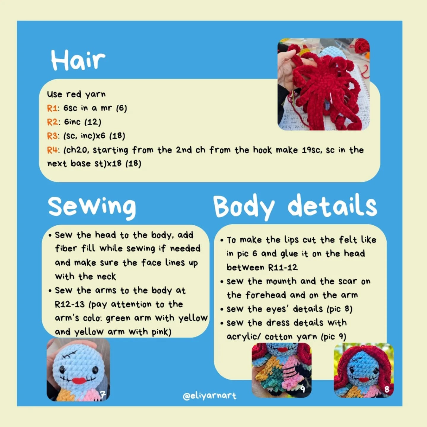 Free Crochet Pattern for Colorful Doll with Tester Acknowledgment