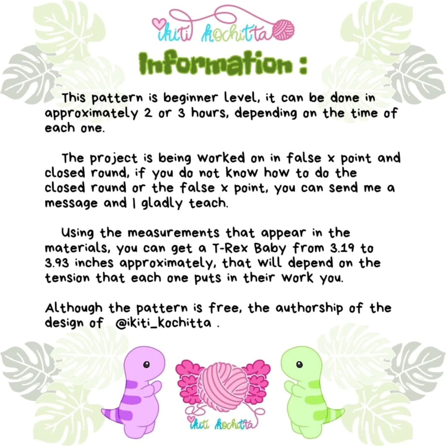 Free Crochet Pattern for Cute Baby T-Rex Toy