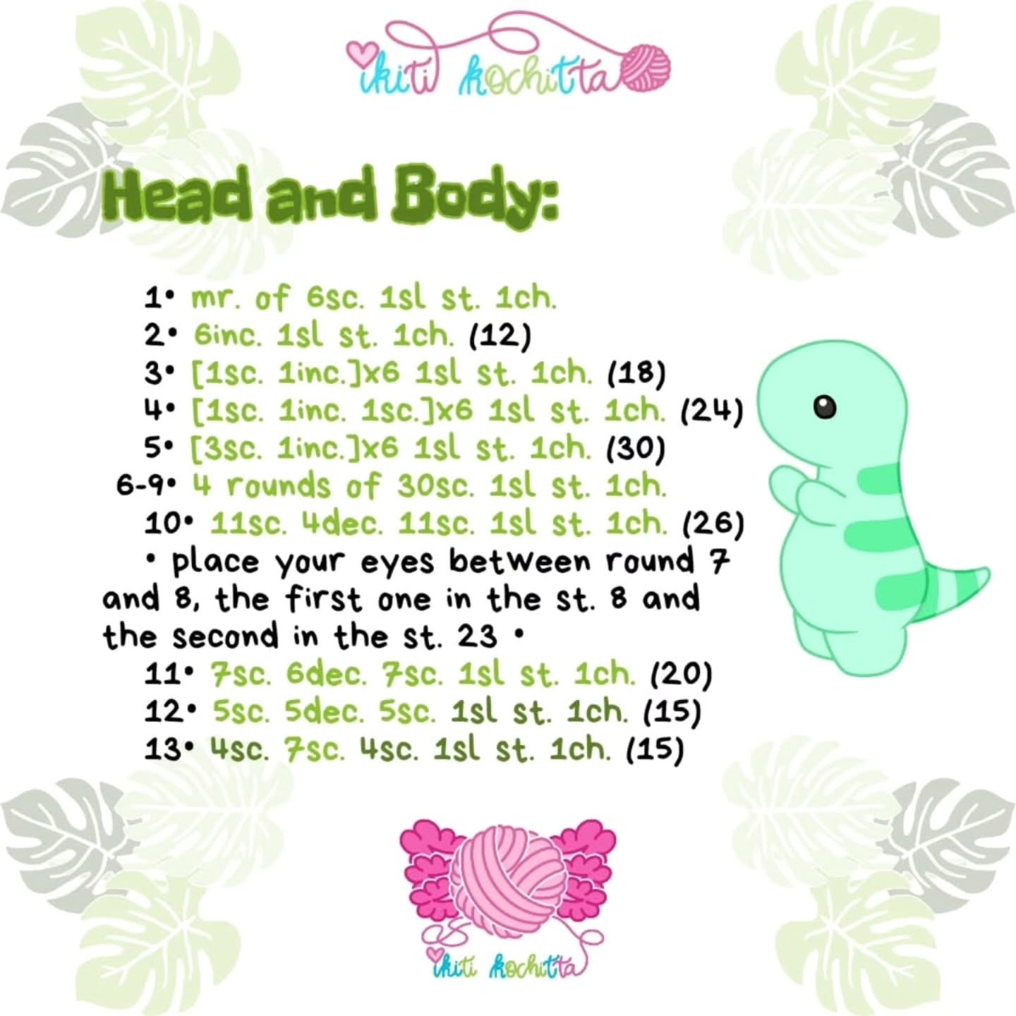 Free Crochet Pattern for Cute Baby T-Rex Toy