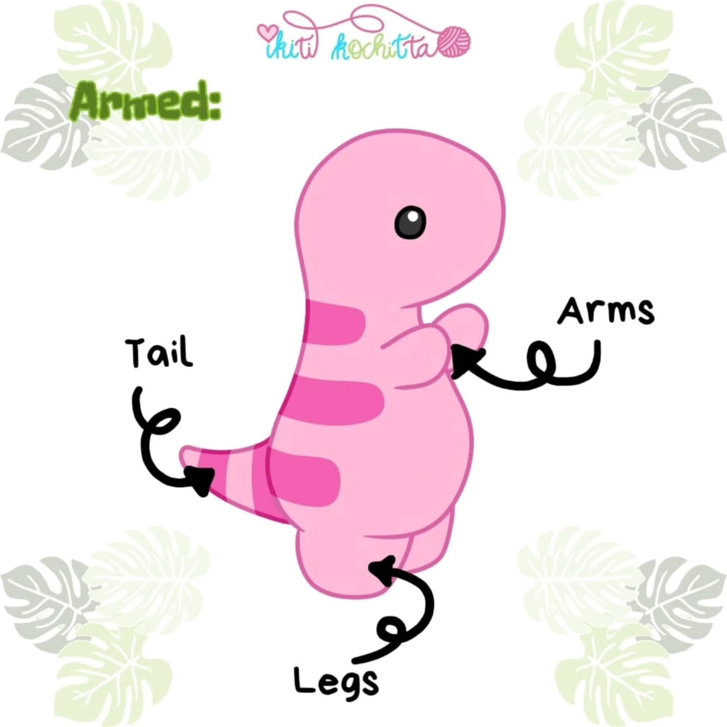 Free Crochet Pattern for Cute Baby T-Rex Toy