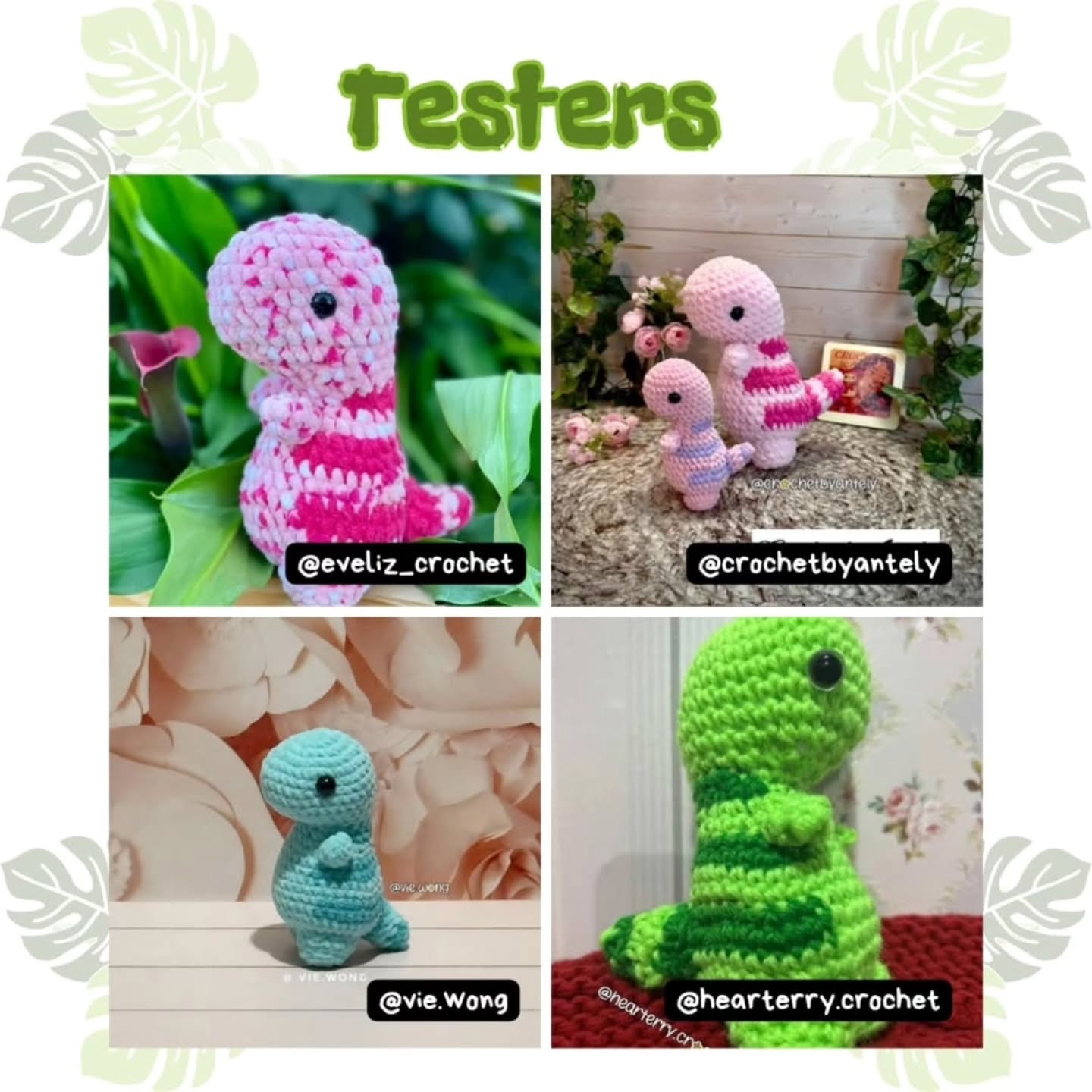 Free Crochet Pattern for Cute Baby T-Rex Toy