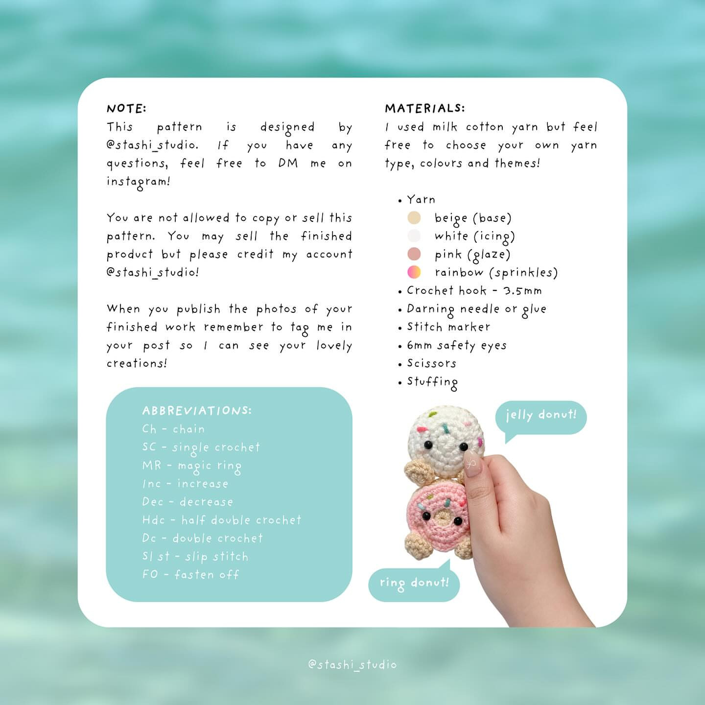 Free Crochet Pattern for Cute Donut Keychains