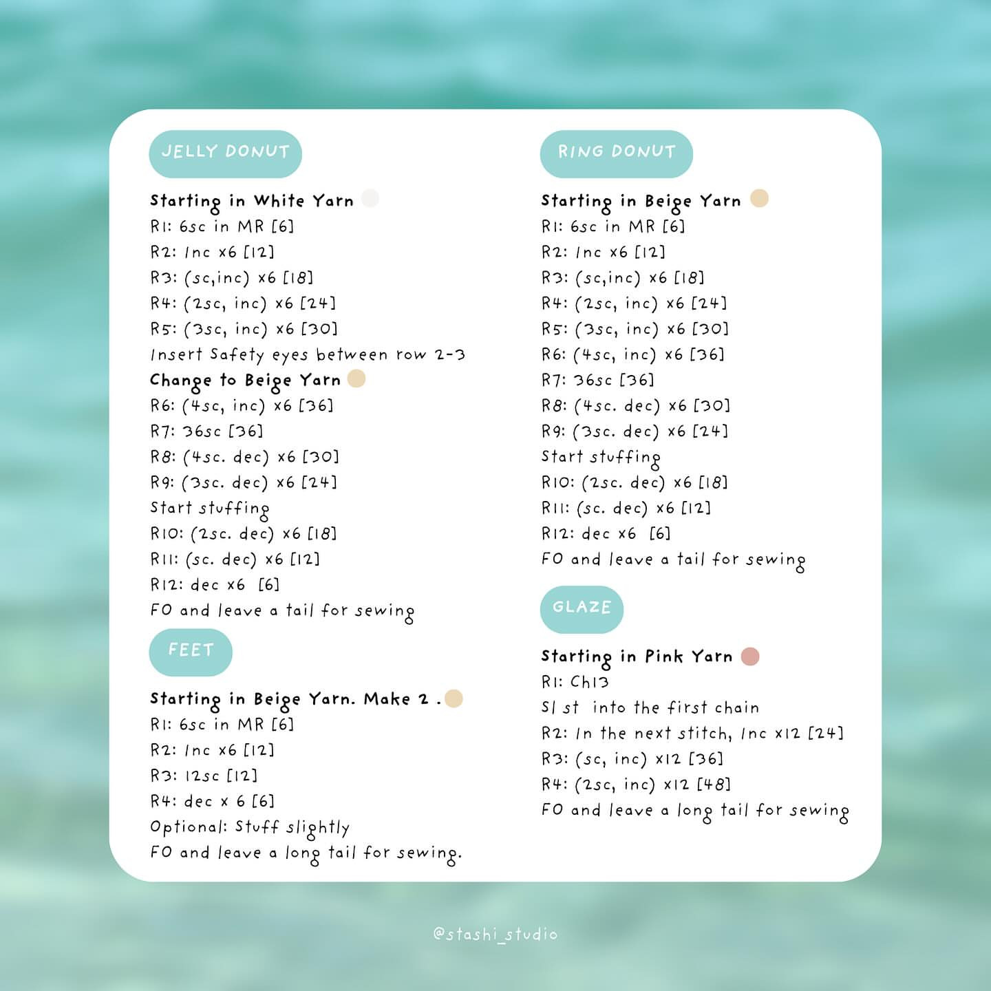 Free Crochet Pattern for Cute Donut Keychains