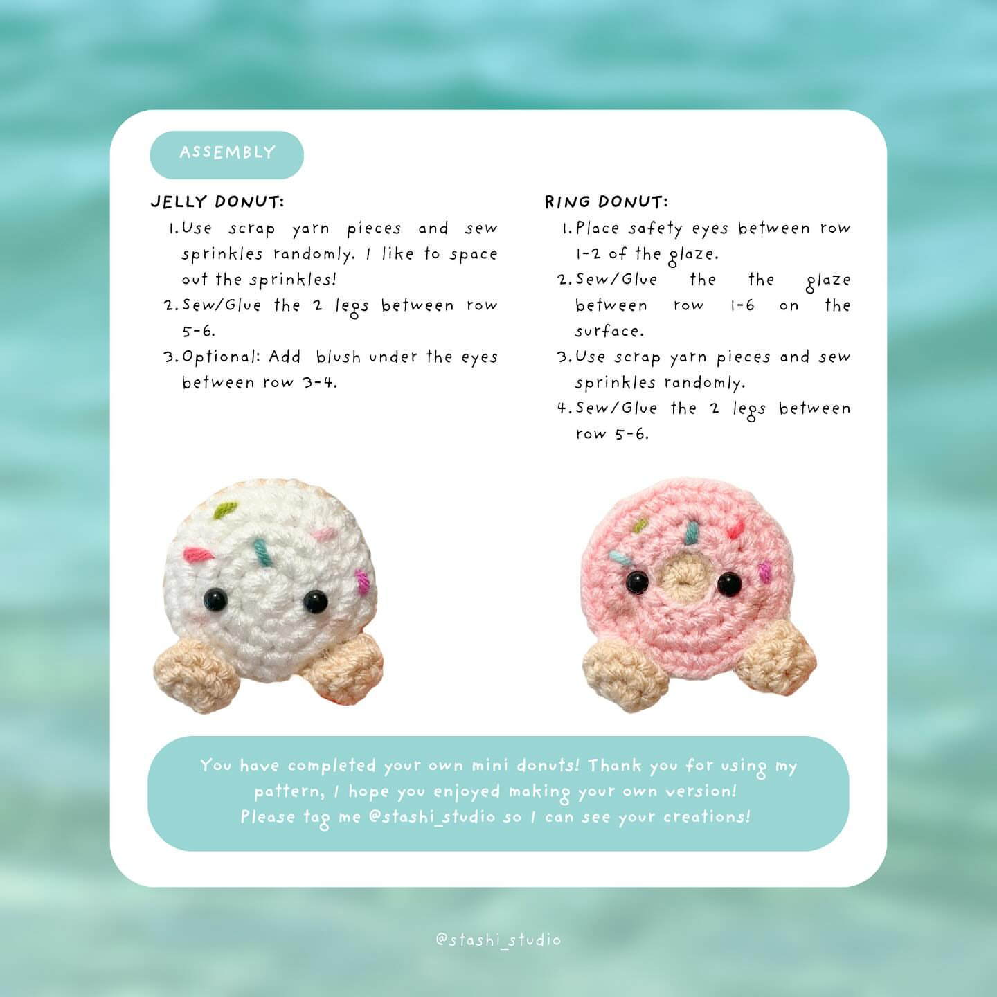 Free Crochet Pattern for Cute Donut Keychains