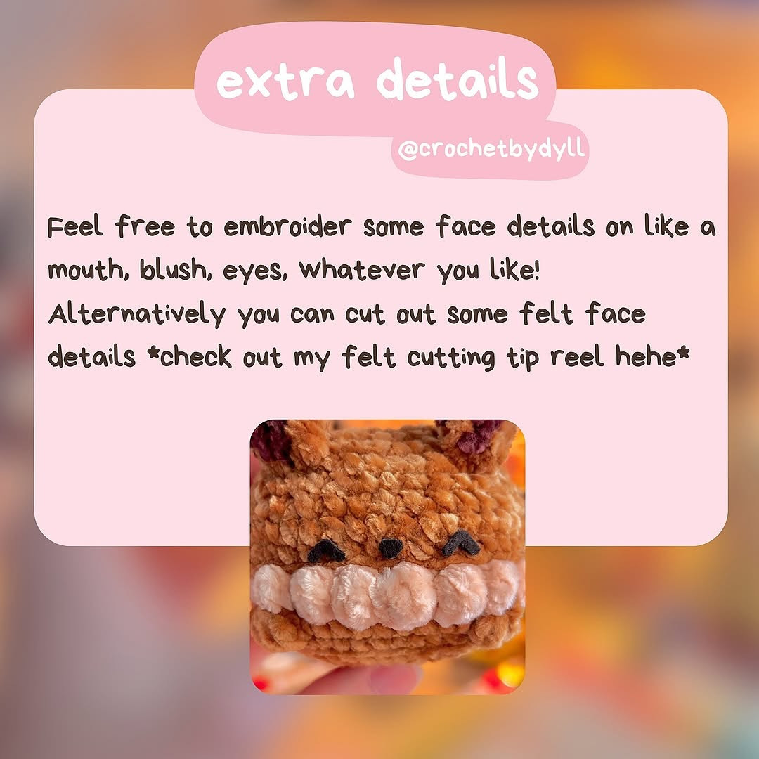 Free Crochet Pattern for Cute Eevee Mochi - No Sewing Required