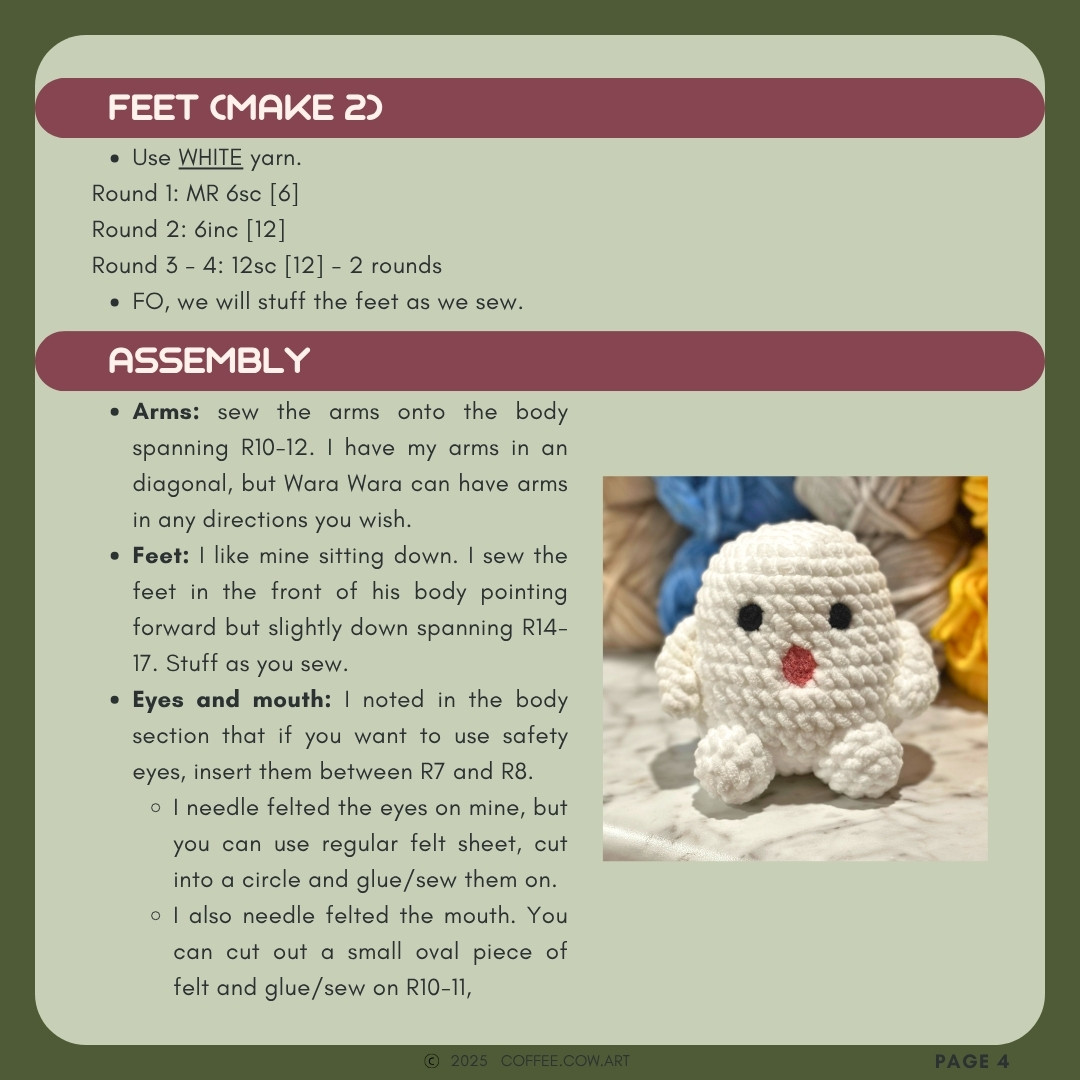 Free Crochet Pattern for Cute Fluffy Wara Wara Plushie