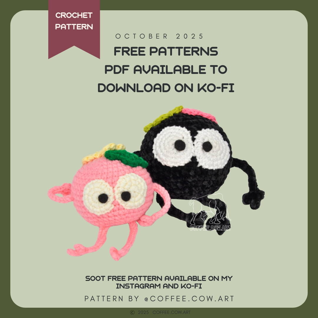 Free Crochet Pattern for Cute Fluffy Wara Wara Plushie