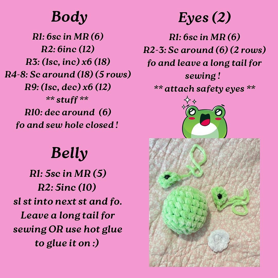 Free Crochet Pattern for Cute Frog Car Mirror Hanger