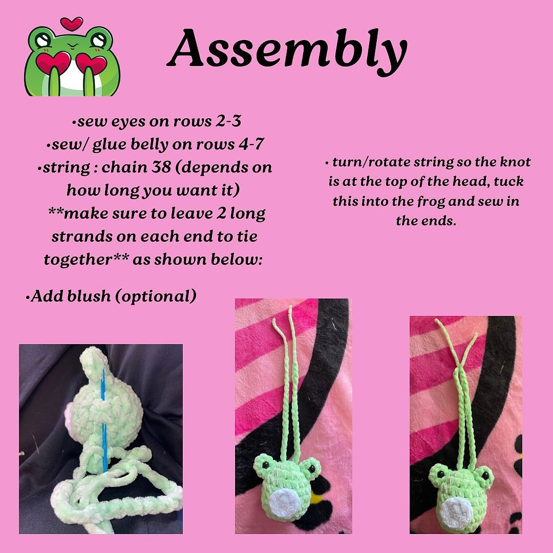 Free Crochet Pattern for Cute Frog Car Mirror Hanger
