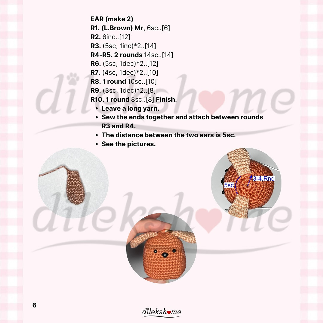 Free Crochet Pattern for Cute Mini Dog Keychain