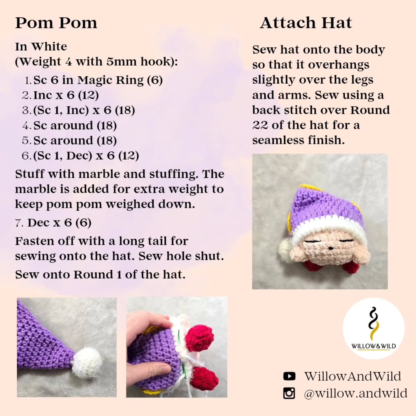 Free Crochet Pattern for Cute Sleeping Characters