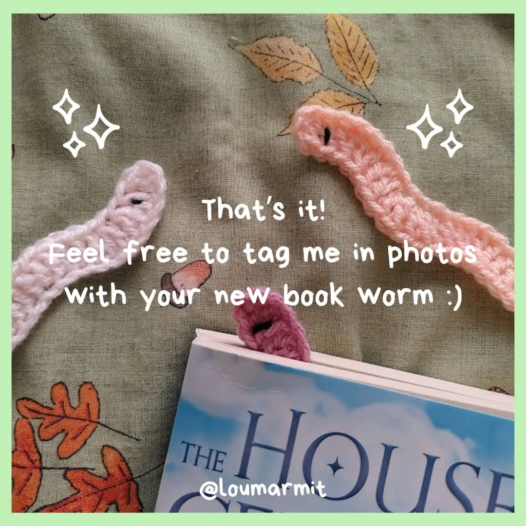 Free Crochet Pattern for Cute Worm Bookmarks
