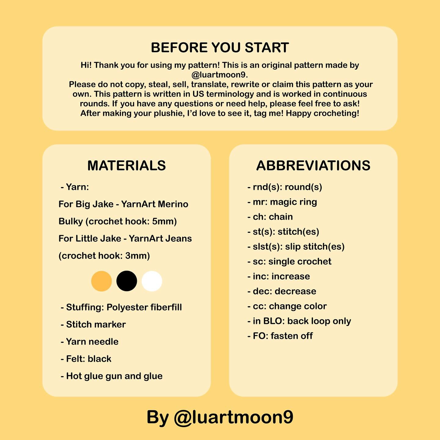 Free Crochet Pattern for Cute Yellow Dog Plushies