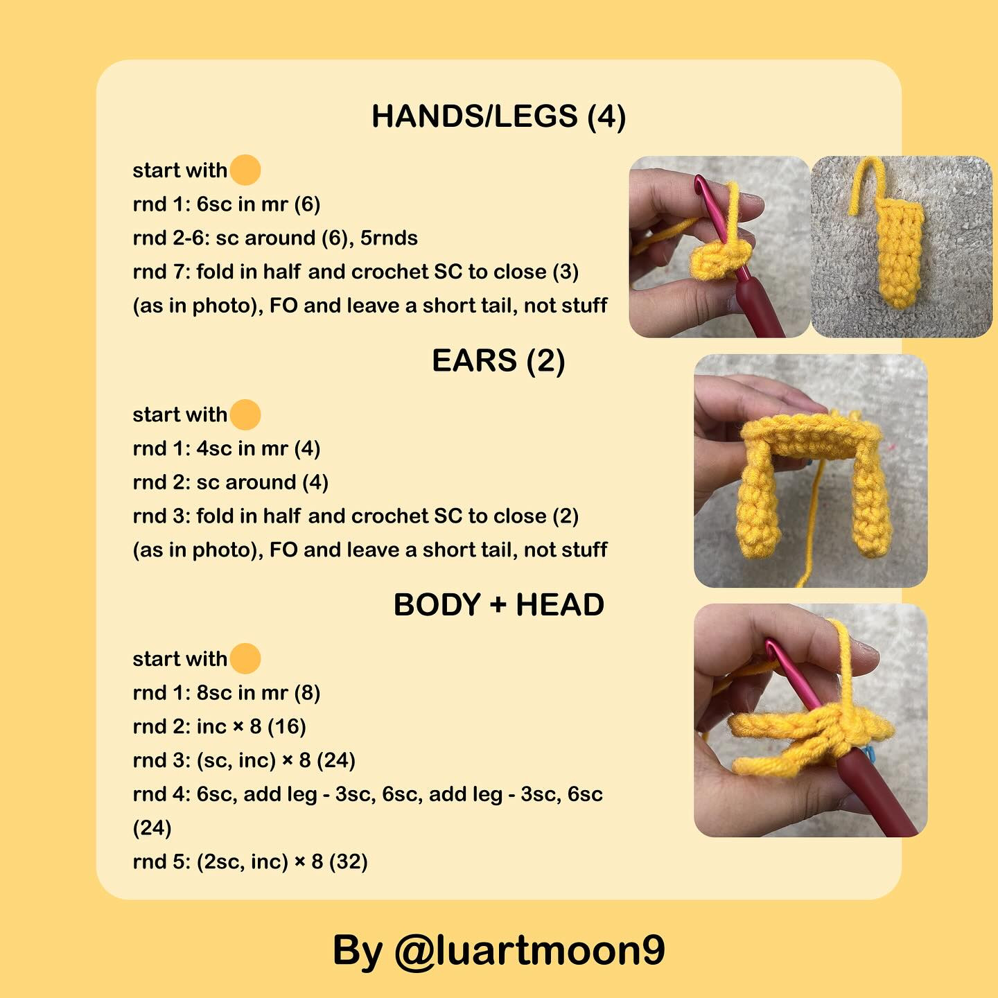 Free Crochet Pattern for Cute Yellow Dog Plushies