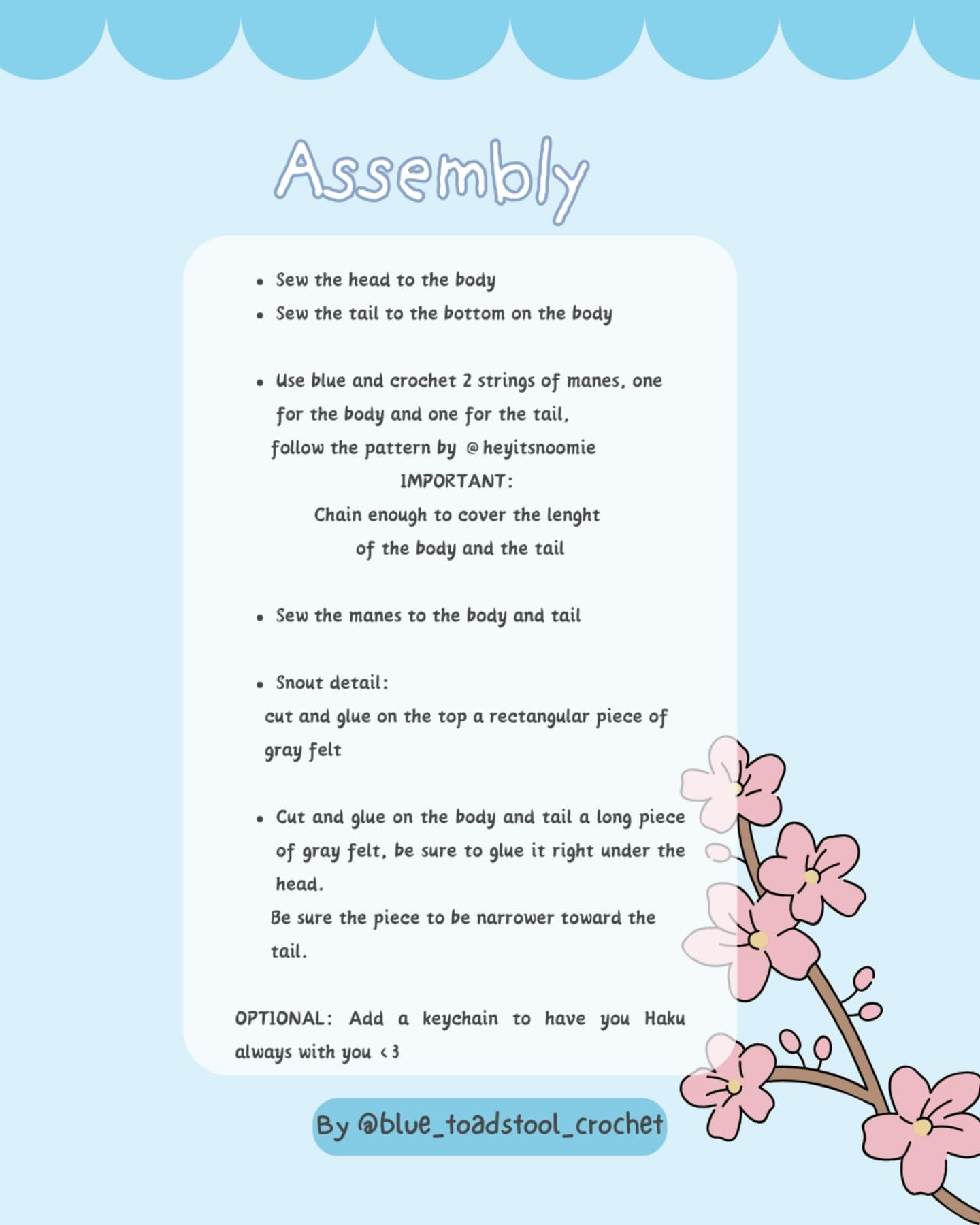 Free Crochet Pattern for Haku Chibi Body Mod Keychain