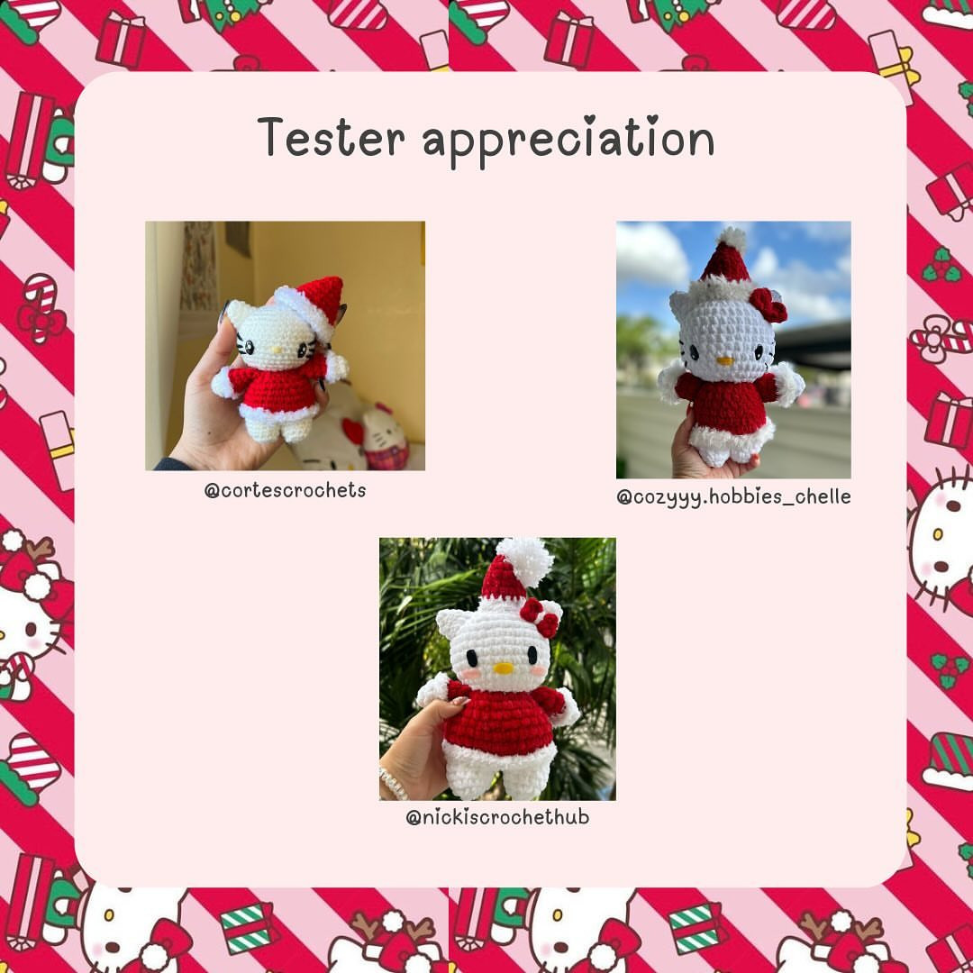 Free Crochet Pattern for Holiday Kitty Amigurumi Toy