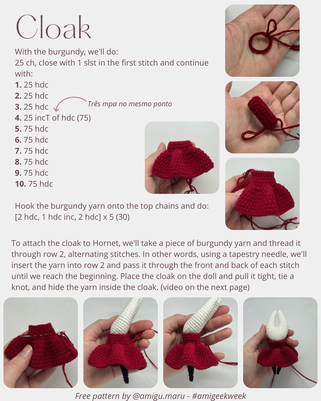 Free Crochet Pattern for Hornet from AmiGeekWeek