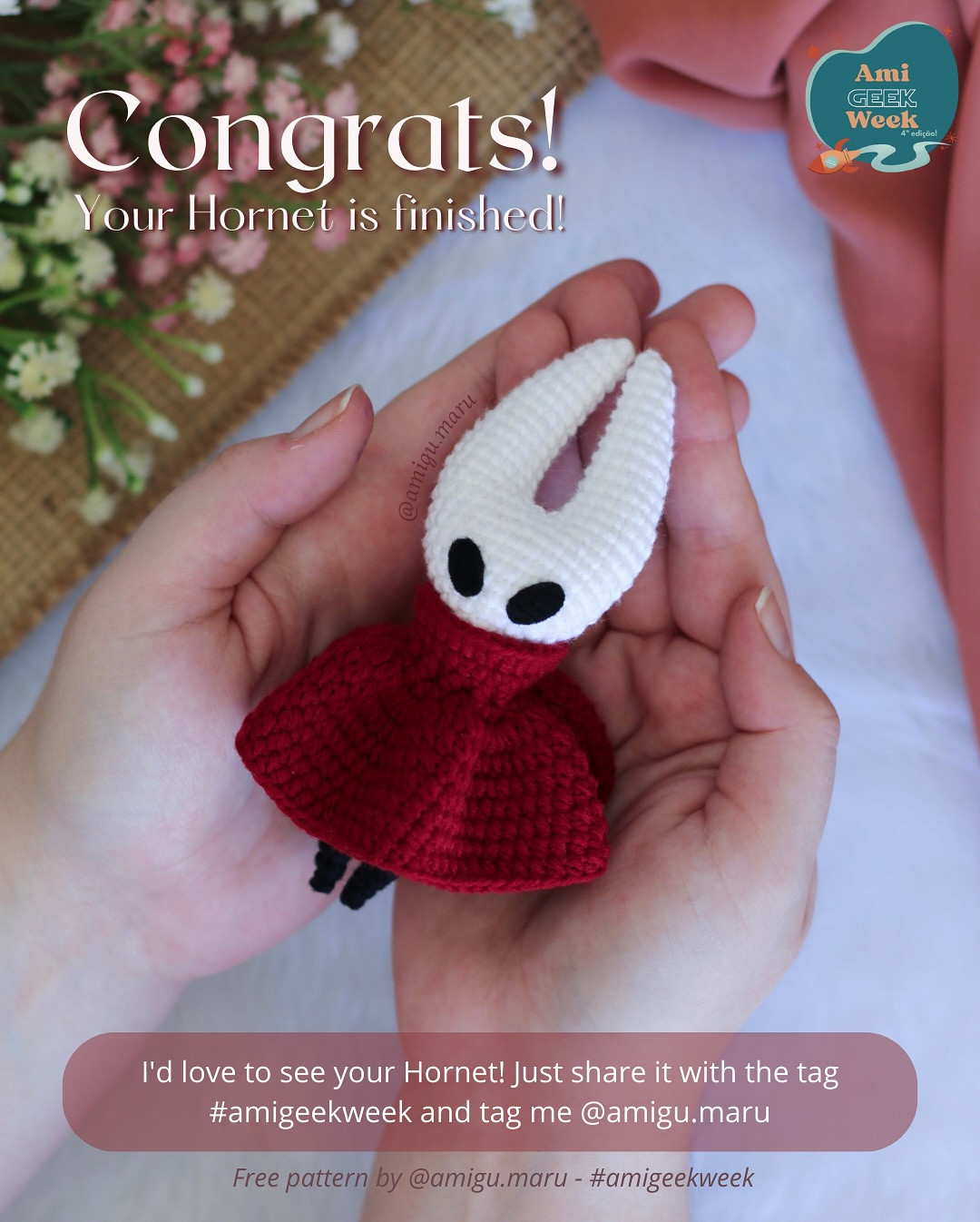 Free Crochet Pattern for Hornet from AmiGeekWeek