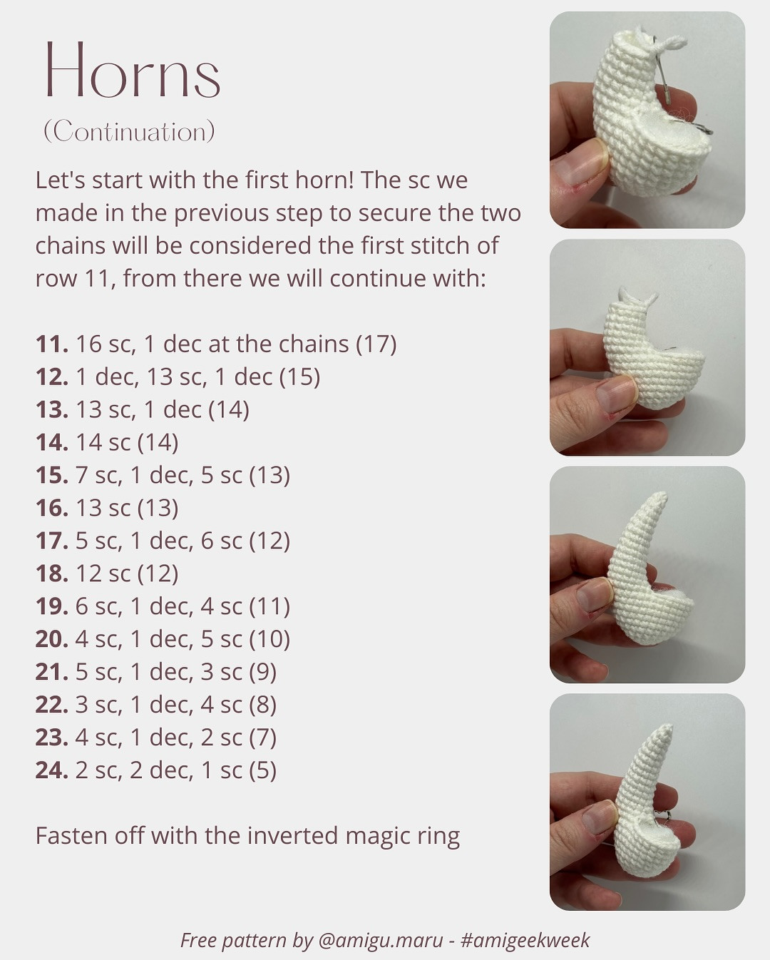 Free Crochet Pattern for Hornet from AmiGeekWeek